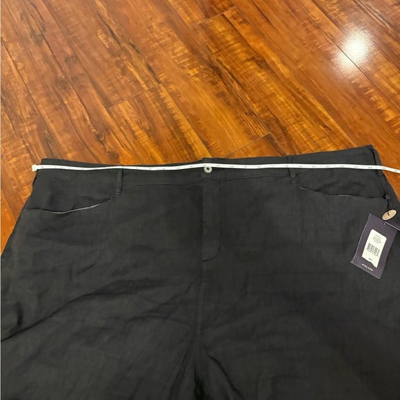 NYDJ Black Linen Lift Technology Flowy Classic Trouser Stretch Pants 28W 49 - Picture 10 of 14